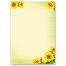 Stationery-Sets Flowers & Petals, SUNFLOWERS 40-pc. Complete set - DIN A4 & DIN LONG Set. | Order online! | Paper-Media