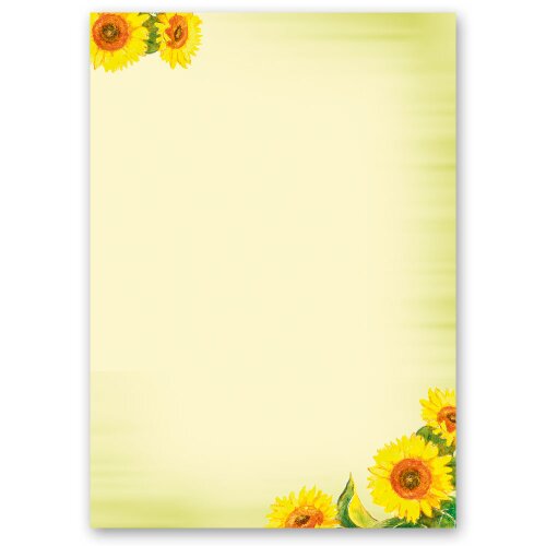 Motif Letter Paper! SUNFLOWERS 100 sheets DIN A6 Flowers & Petals, Flowers motif, Paper-Media