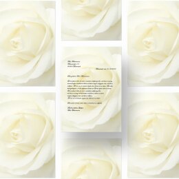 Motif Letter Paper! WHITE ROSE