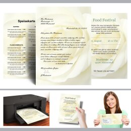 20 fogli di carta da lettera decorati Fiori & Petali, Amore & Matrimonio ROSA BIANCA DIN A4 - Paper-Media