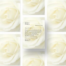 Motif Letter Paper! WHITE ROSE 50 sheets DIN A4