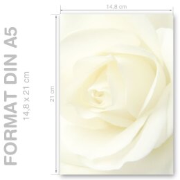 ROSE BLANCHE Briefpapier Motif de fleurs CLASSIC 250 feuilles de papeterie, DIN A5 (148x210 mm), A5C-048-250