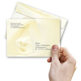 WHITE ROSE Briefumschläge Flowers motif CLASSIC 10 envelopes, DIN C6 (162x114 mm), C6-8007-10