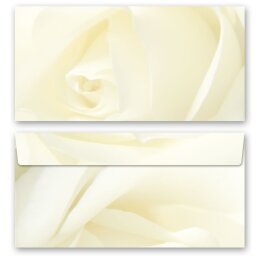 WHITE ROSE Briefpapier Sets Rose motif CLASSIC , DIN A4 & DIN LONG Set., BSC-8007