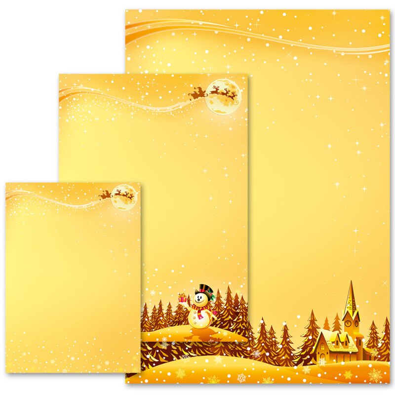 Motivpapier Briefpapier gold-star Weihnachtsbaum Weihnachten 50 Blatt A4 Sterne 