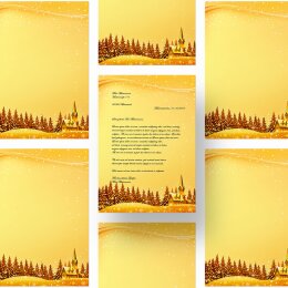 20 fogli di carta da lettera decorati Natale AUGURI FESTIVI DIN A4 - Paper-Media