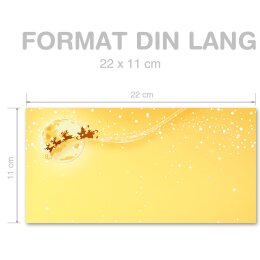 VOEUX FESTIFS Briefumschläge Motif de Noel CLASSIC 10 enveloppes (sans fenêtre), DIN LANG (220x110 mm), DLOF-8320-10