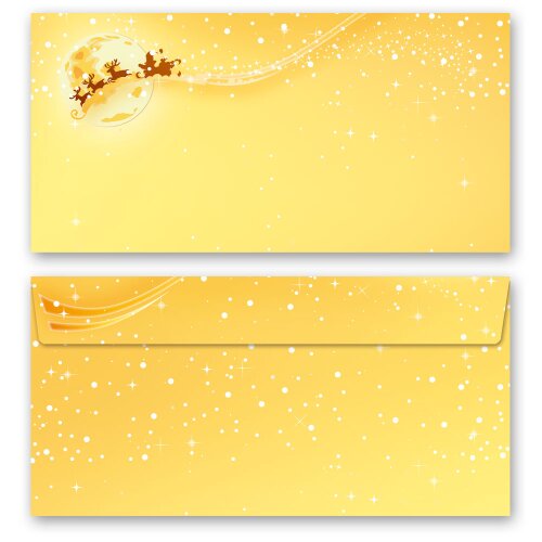 Motiv-Briefumschläge Weihnachten, FESTLICHE WÜNSCHE 50 Briefumschläge (ohne Fenster) - DIN LANG (220x110 mm) | selbstklebend | Online bestellen! | Paper-Media