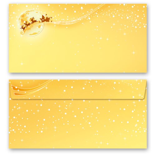 50 patterned envelopes FESTIVE WISHES in standard DIN long format (windowless) Christmas, Christmas motif, Paper-Media