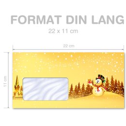 FESTLICHE WÜNSCHE Briefumschläge Weihnachtsmotiv CLASSIC 10 Briefumschläge (mit Fenster), DIN LANG (220x110 mm), DLMF-8320-10