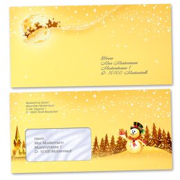 Motif envelopes Christmas, FESTIVE WISHES 10 envelopes (with window) - DIN LONG (220x110 mm) | Self-adhesive | Order online! | Paper-Media