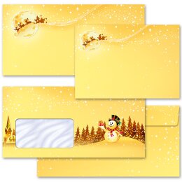 10 patterned envelopes FESTIVE WISHES in standard DIN long format (with windows)