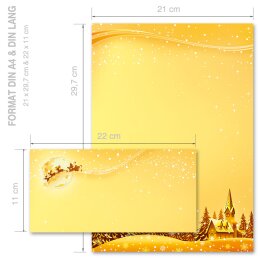 200-pc. Complete Motif Letter Paper-Set FESTIVE WISHES