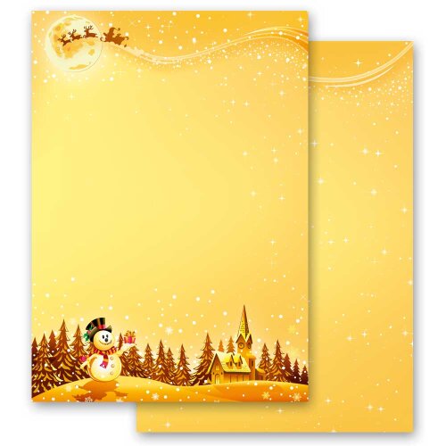 Papel de carta DESEOS FESTIVOS - 20 Hojas formato DIN A4 Navidad, Motivo navideño, Paper-Media