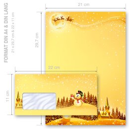 Motiv-Briefpapier Set FESTLICHE WÜNSCHE - 40-tlg. DL (mit Fenster)