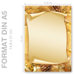 Papel de carta Navidad FELIZ NAVIDAD - ES - 50 Hojas formato DIN A5 - Paper-Media