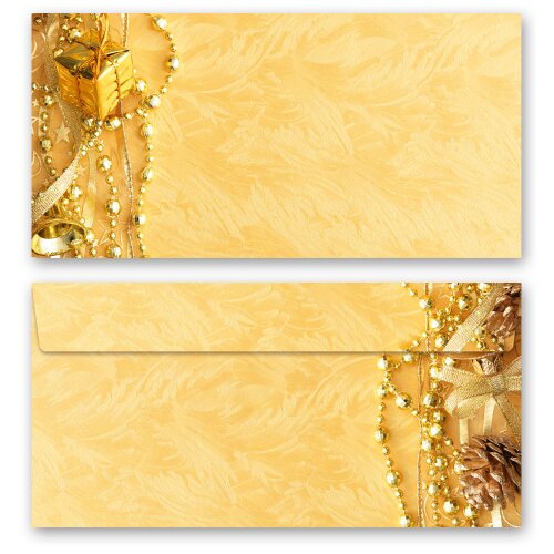 10 patterned envelopes MERRY CHRISTMAS in standard DIN long format (windowless)