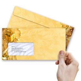 10 patterned envelopes MERRY CHRISTMAS in standard DIN long format (with windows)