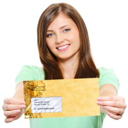 10 patterned envelopes MERRY CHRISTMAS in standard DIN long format (with windows)