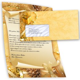 Briefpapier Set FROHE WEIHNACHTEN - 40-tlg. DL (mit Fenster)