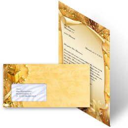 Briefpapier Set FROHE WEIHNACHTEN - 100-tlg. DL (mit Fenster)