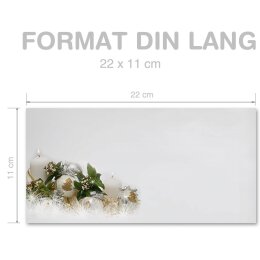 10 patterned envelopes HAPPY HOLIDAYS - EN in standard DIN long format (windowless)