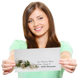 10 patterned envelopes HAPPY HOLIDAYS - EN in standard DIN long format (windowless)