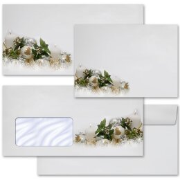 50 patterned envelopes HAPPY HOLIDAYS - EN in standard DIN long format (with windows)