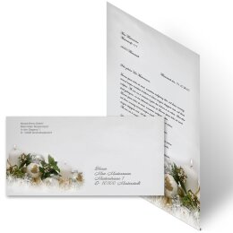 20-pc. Complete Motif Letter Paper-Set HAPPY HOLIDAYS - EN