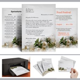 40-pc. Complete Motif Letter Paper-Set HAPPY HOLIDAYS - EN
