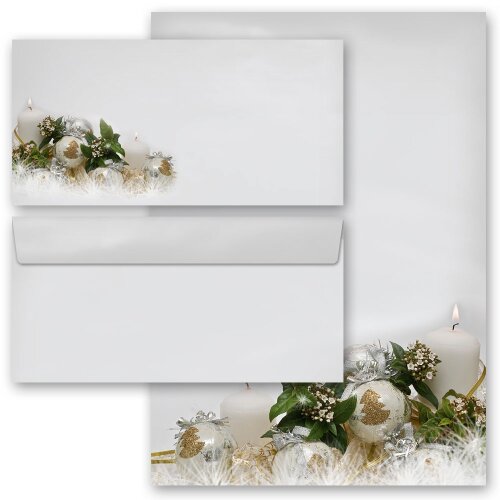 200-pc. Complete Motif Letter Paper-Set HAPPY HOLIDAYS - EN