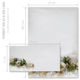 200-pc. Complete Motif Letter Paper-Set HAPPY HOLIDAYS - EN