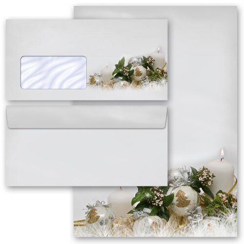 40-pc. Complete Motif Letter Paper-Set HAPPY HOLIDAYS - EN