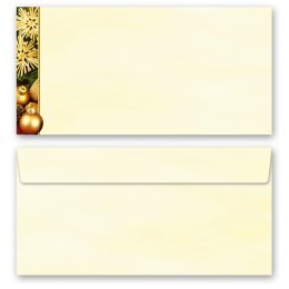 10 patterned envelopes HAPPY CHRISTMAS in standard DIN long format (windowless)