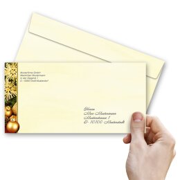10 enveloppes à motifs au format DIN LONG - BUON NOËL (sans fenêtre)