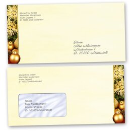 50 patterned envelopes HAPPY CHRISTMAS in standard DIN long format (with windows)