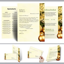 20-pc. Complete Motif Letter Paper-Set HAPPY CHRISTMAS