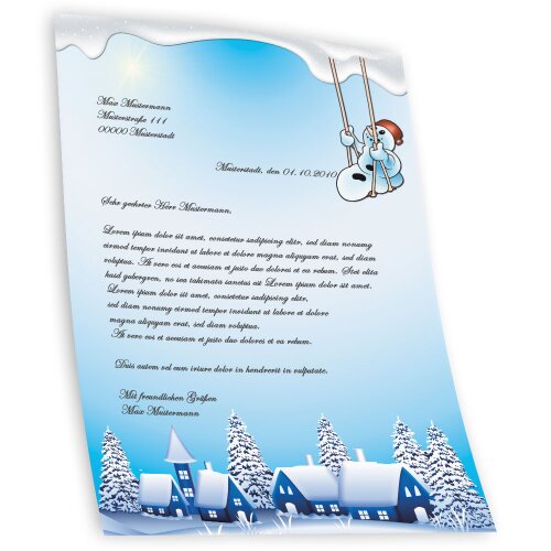 Motif Letter Paper! HAPPY SNOWMAN