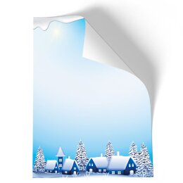 Papel de carta MUÑECO DE NIEVE FELIZ - 20 Hojas formato DIN A4