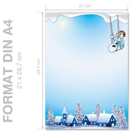 Motif Letter Paper! HAPPY SNOWMAN 250 sheets DIN A4