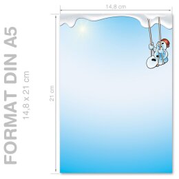 Briefpapier FRÖHLICHER SCHNEEMANN - DIN A5 Format 50 Blatt