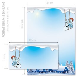 Briefpapier Set FRÖHLICHER SCHNEEMANN - 100-tlg. DL (ohne Fenster)
