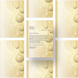 Papel de carta BOLAS DE ORO DE NAVIDAD