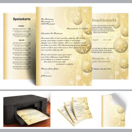 Papel de carta BOLAS DE ORO DE NAVIDAD