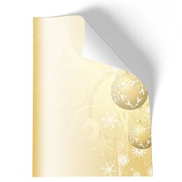 20 fogli di carta da lettera decorati Natale SFERE DI NATALE DORATO DIN A4 - Paper-Media