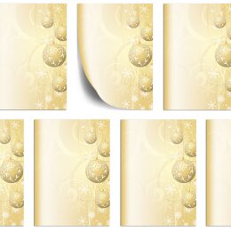 Motif Letter Paper! GOLDEN CHRISTMAS BALLS 20 sheets DIN A4