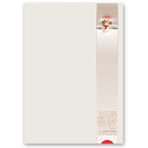 20 fogli di carta da lettera decorati Natale HAPPY HOLIDAYS DIN A4 - Paper-Media