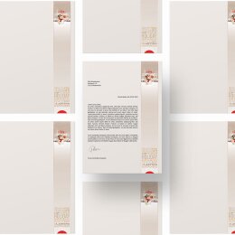 50 fogli di carta da lettera decorati HAPPY HOLIDAYS DIN A4