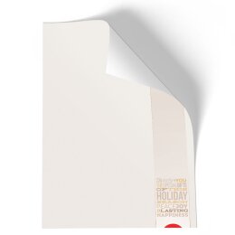 100 fogli di carta da lettera decorati HAPPY HOLIDAYS DIN A5