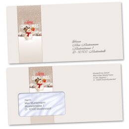 10 patterned envelopes HAPPY HOLIDAYS - MOTIF in standard DIN long format (windowless)
